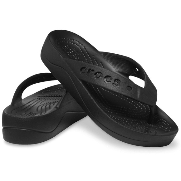 CROCS Shoes - CROCS Baya Platform Flip in Black Women’s Size 8 Lightweight Slip-On Flip Flops